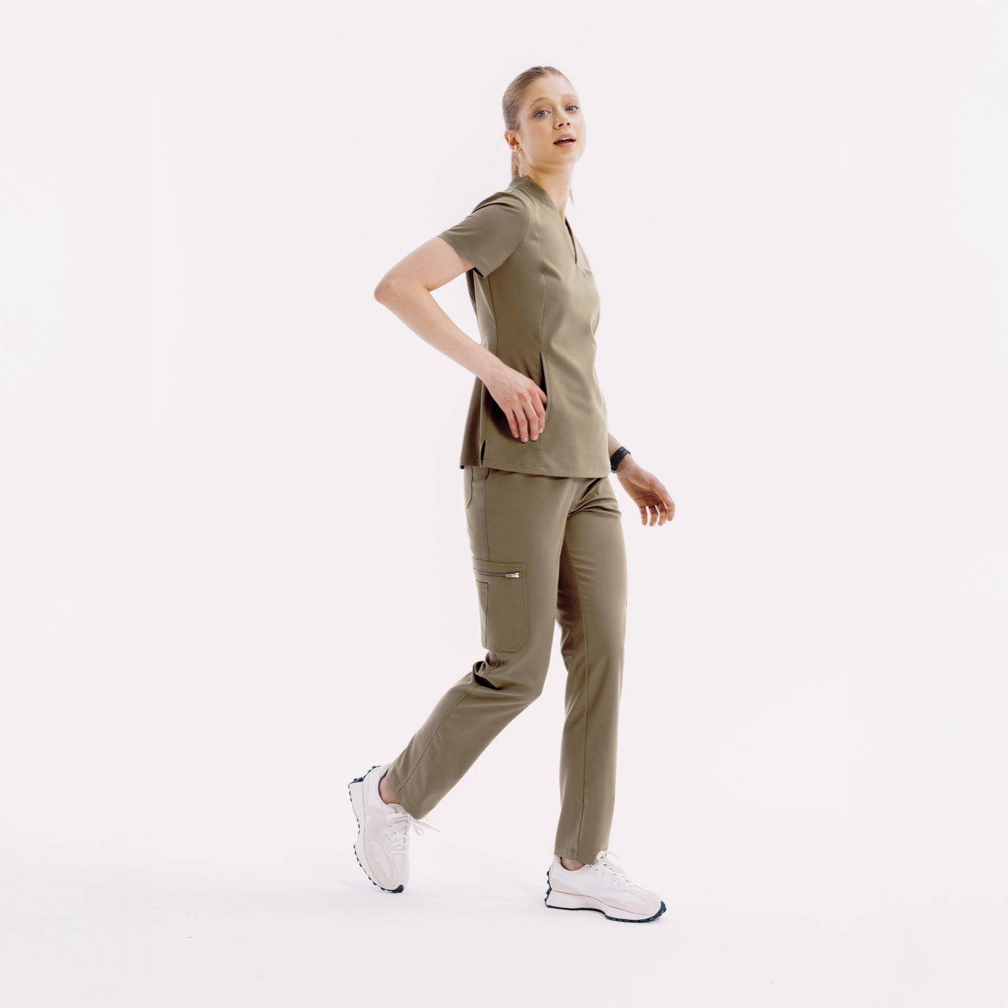 Maya Slim Hunter Green Scrub Pants
