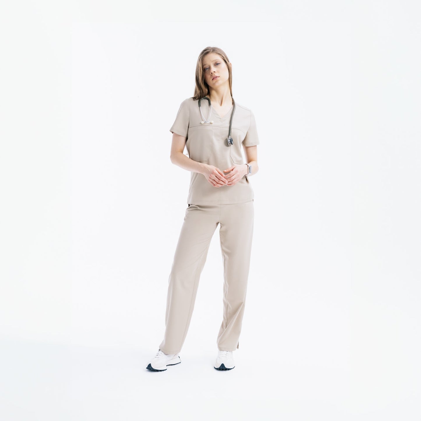 Ezra Two Pocket Marl Scrub Top