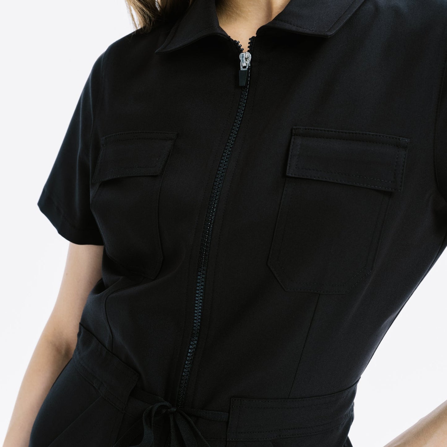 Serene Black Scrub Overalls