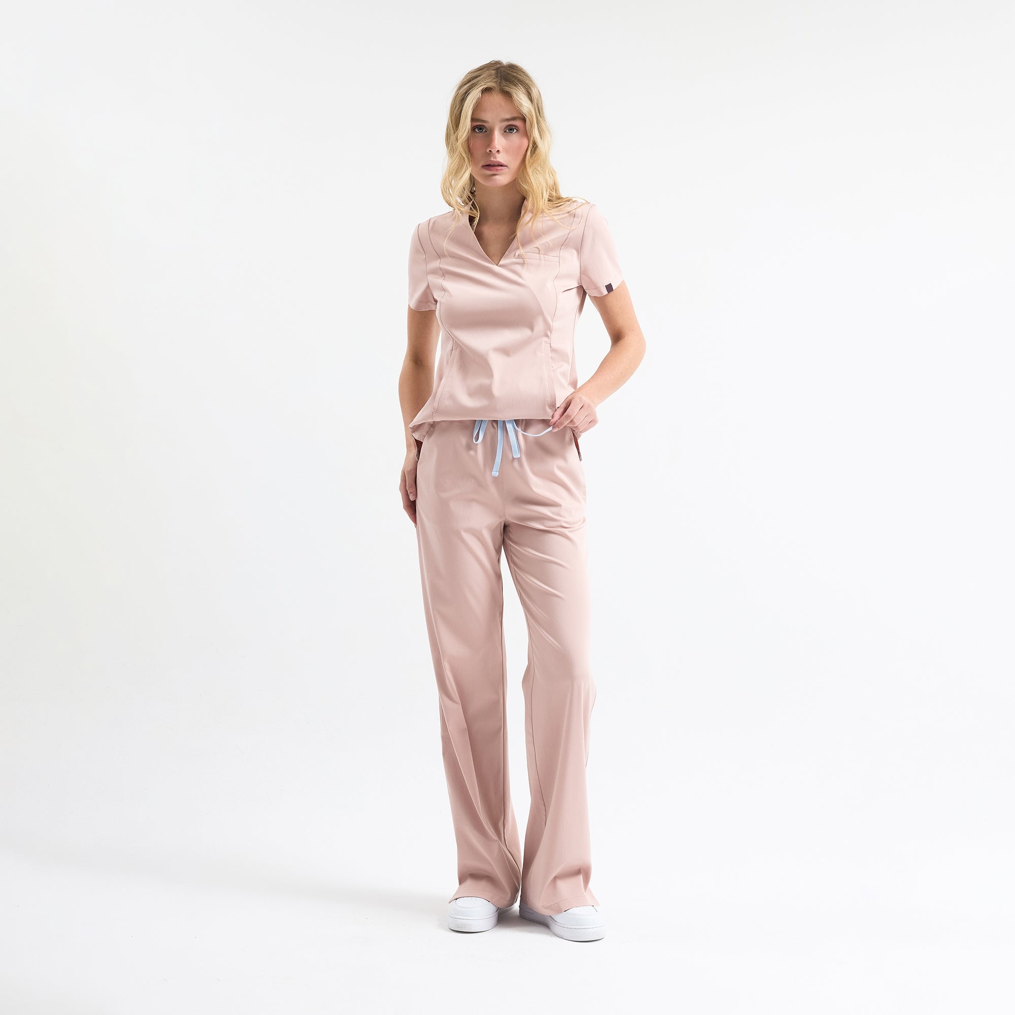 Tokyo Beli Lastikli Rose Scrub Pantolon