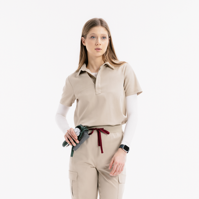 Enzo Short Sleeve Marl Scrub Top