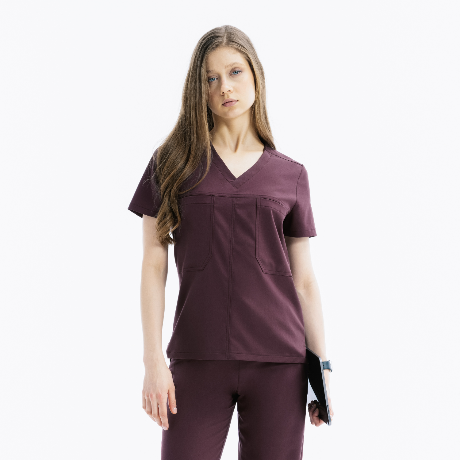 Ezra İki Cepli Chicory Scrub Üst