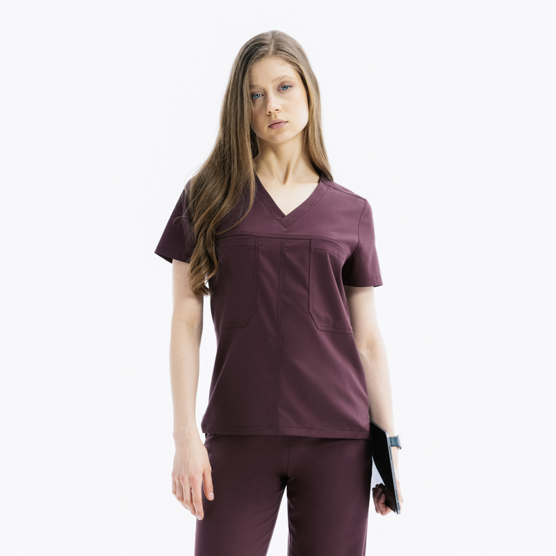 Ezra İki Cepli Chicory Scrub Üst