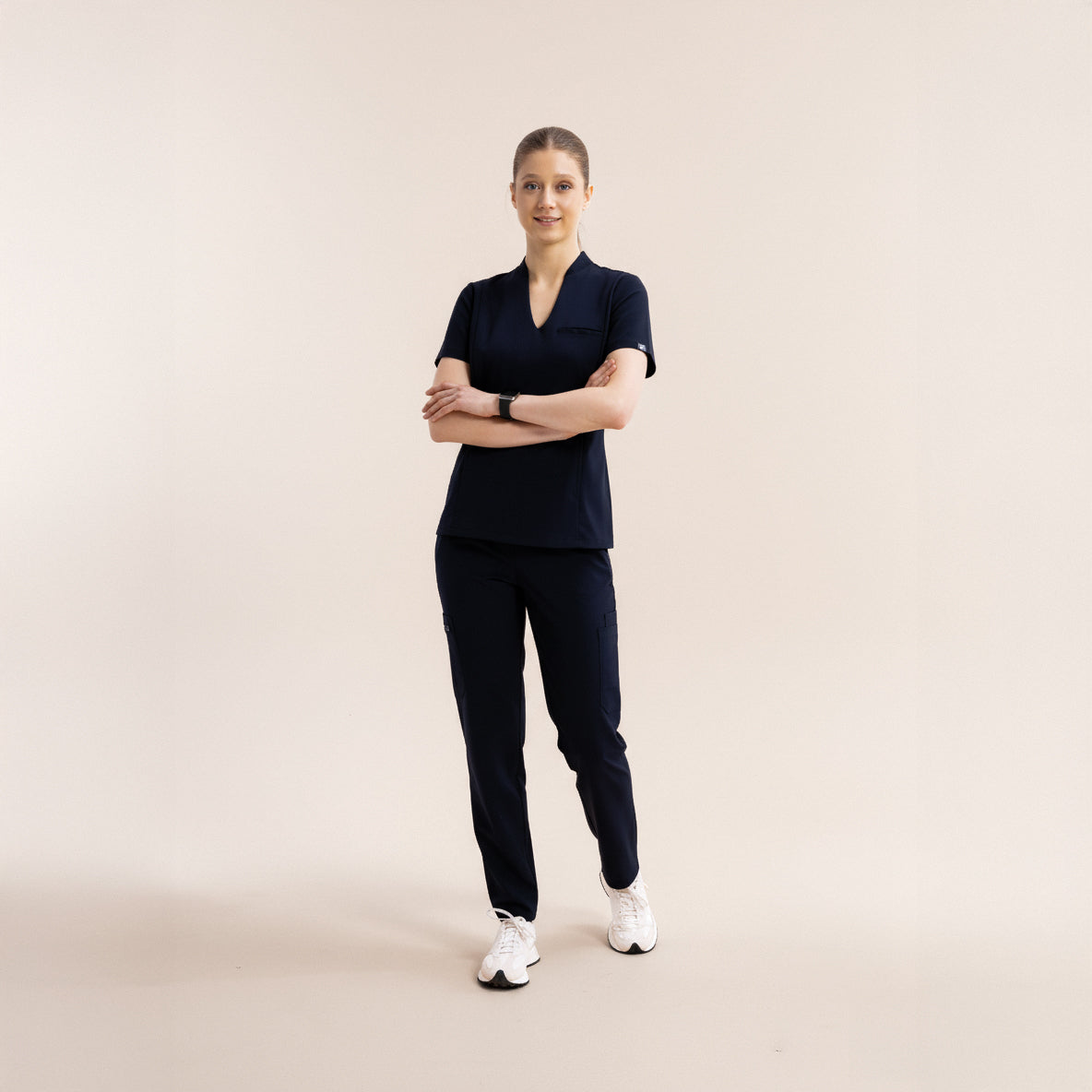 Bloom Navy Scrub Top