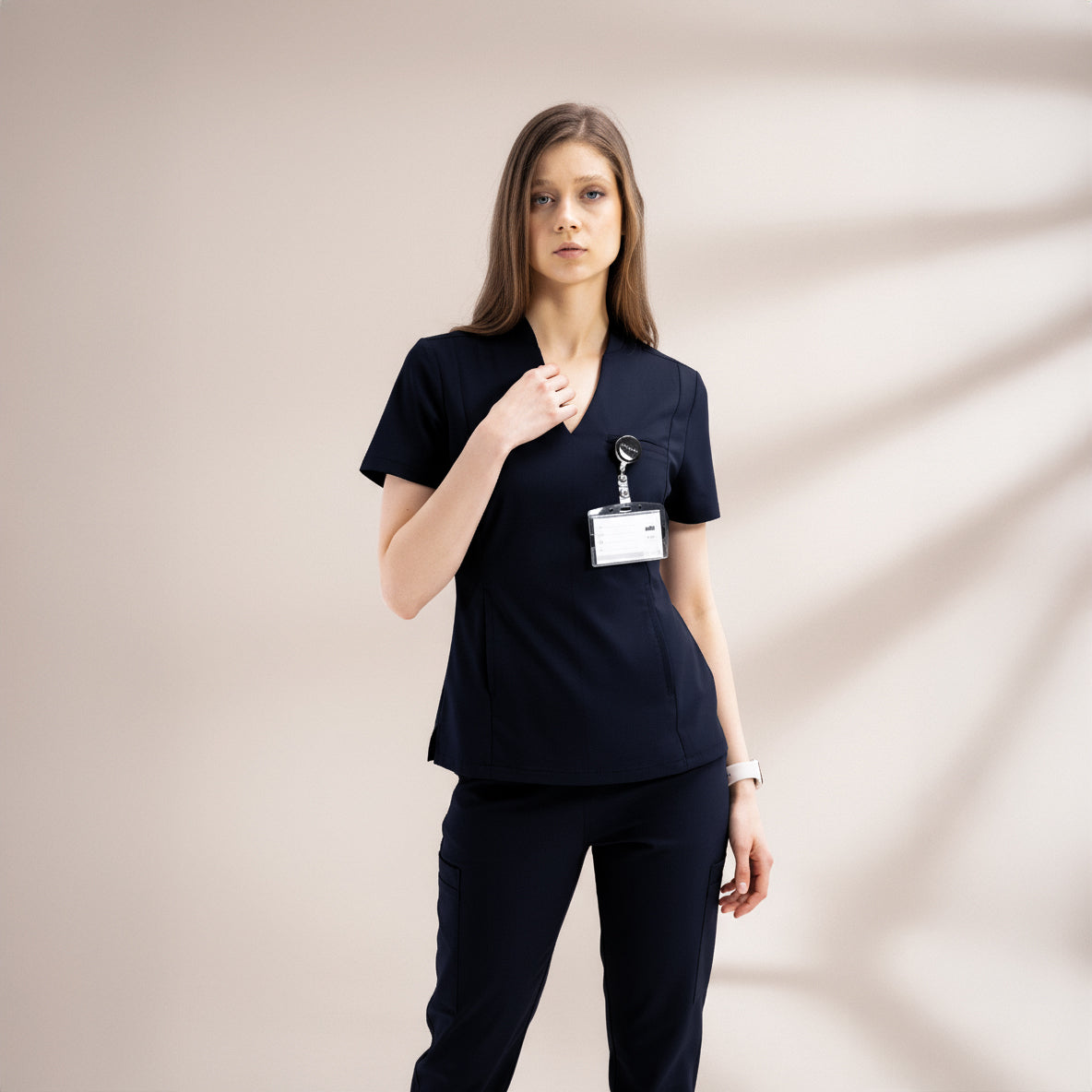 Bloom Navy Scrub Top