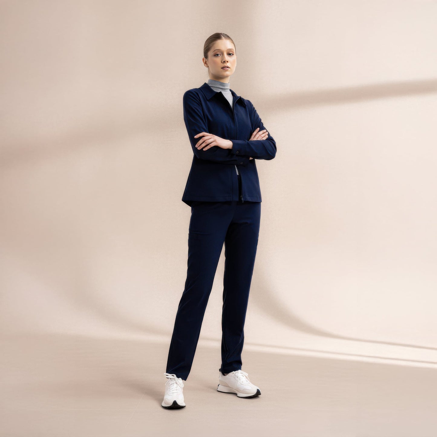 Maya Slim Navy Scrub Pants