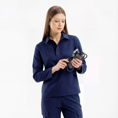 Enzo Long Sleeve Hunter Green Scrub Top