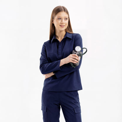 Enzo Long Sleeve Hunter Green Scrub Top