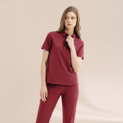 Enzo Short Sleeve White Scrub Top