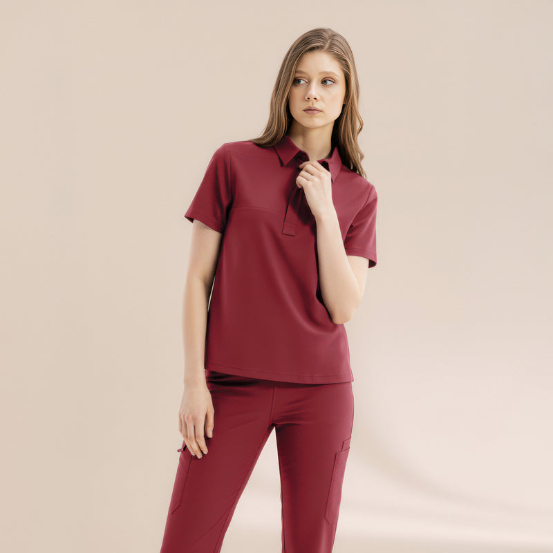 Enzo Kısa Kol Chili Scrub Üst