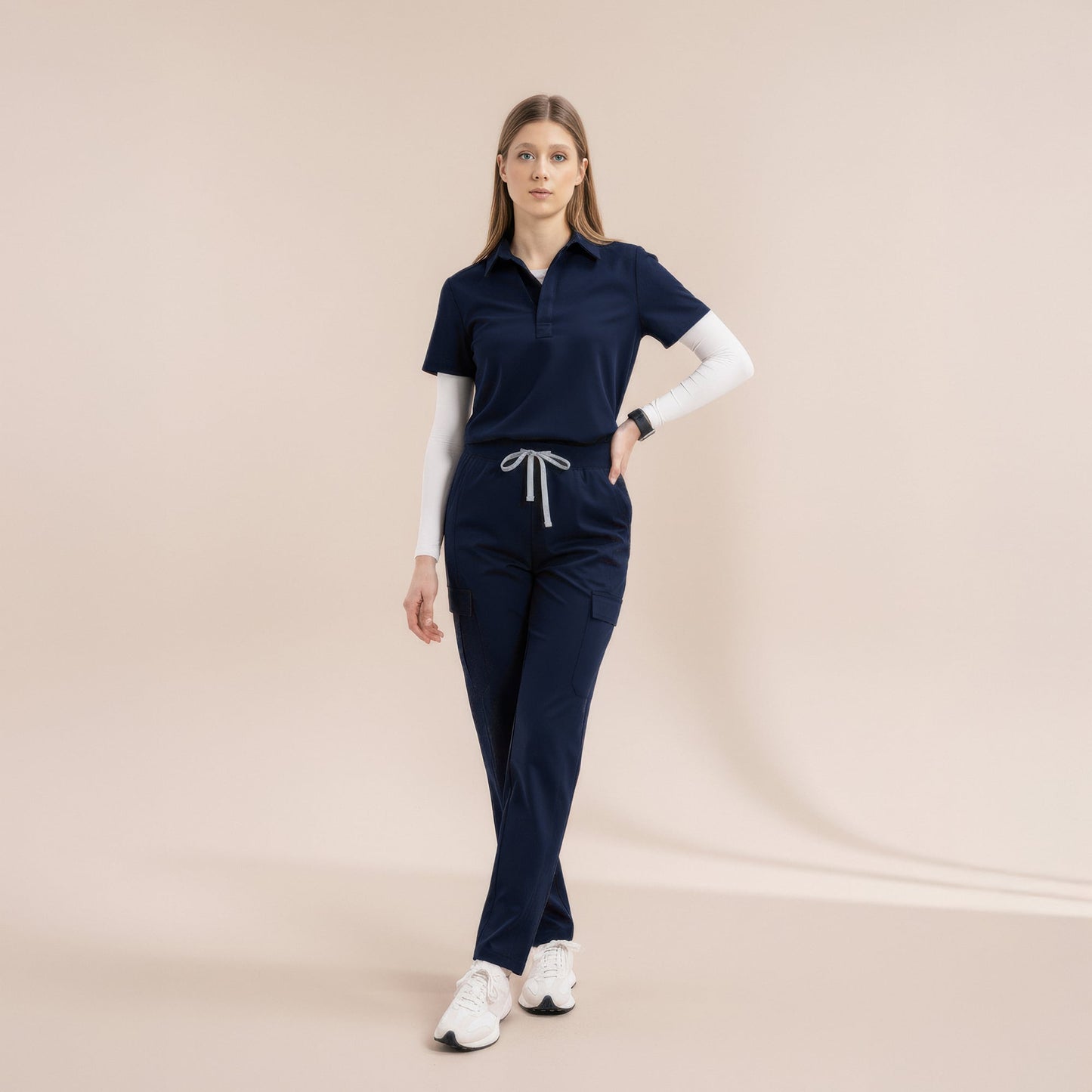 Enzo Short Sleeve Navy Scrub Top