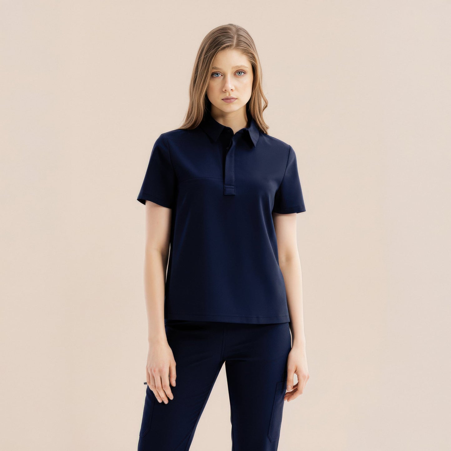 Enzo Short Sleeve Navy Scrub Top