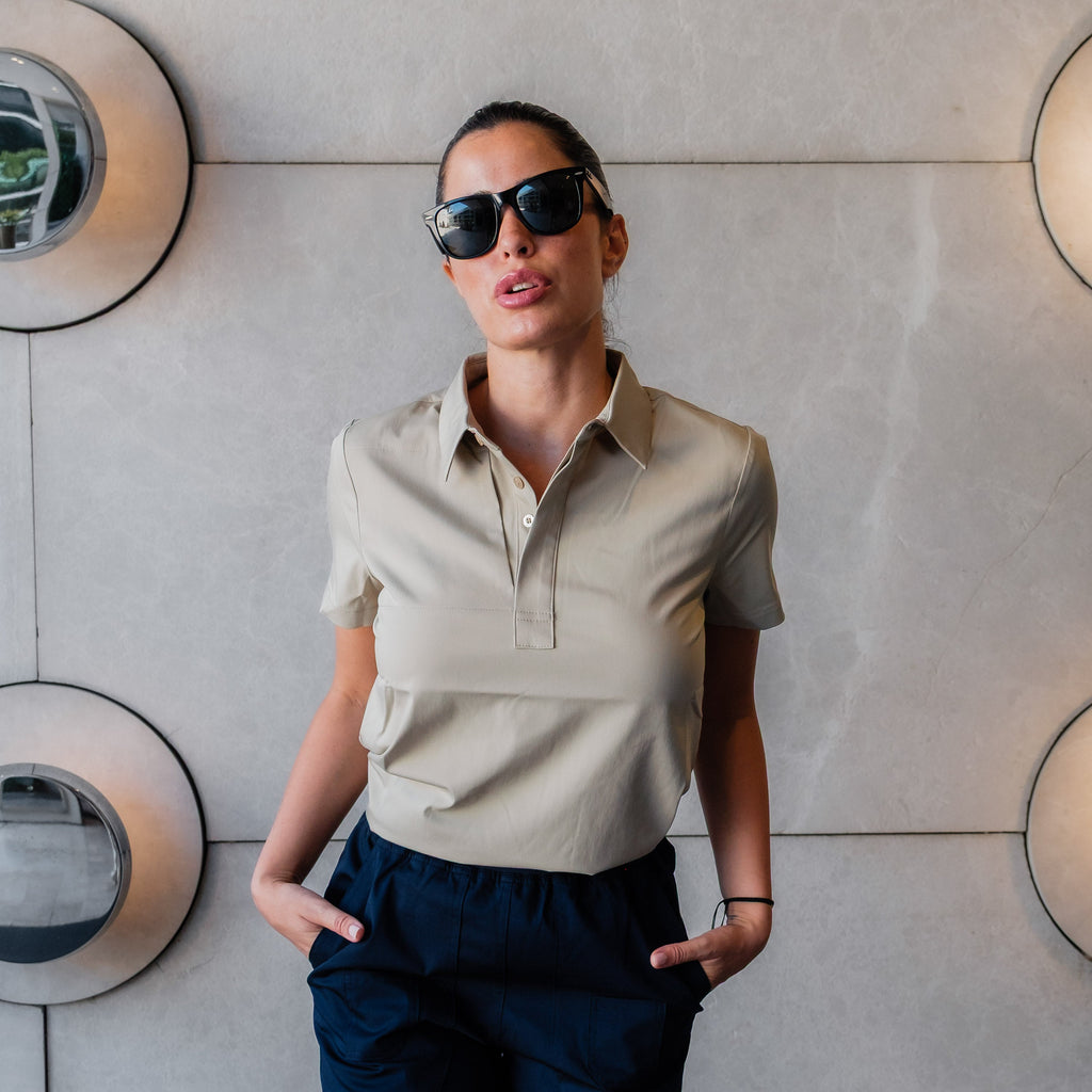 Enzo Kısa Kol Marl Scrub Üst