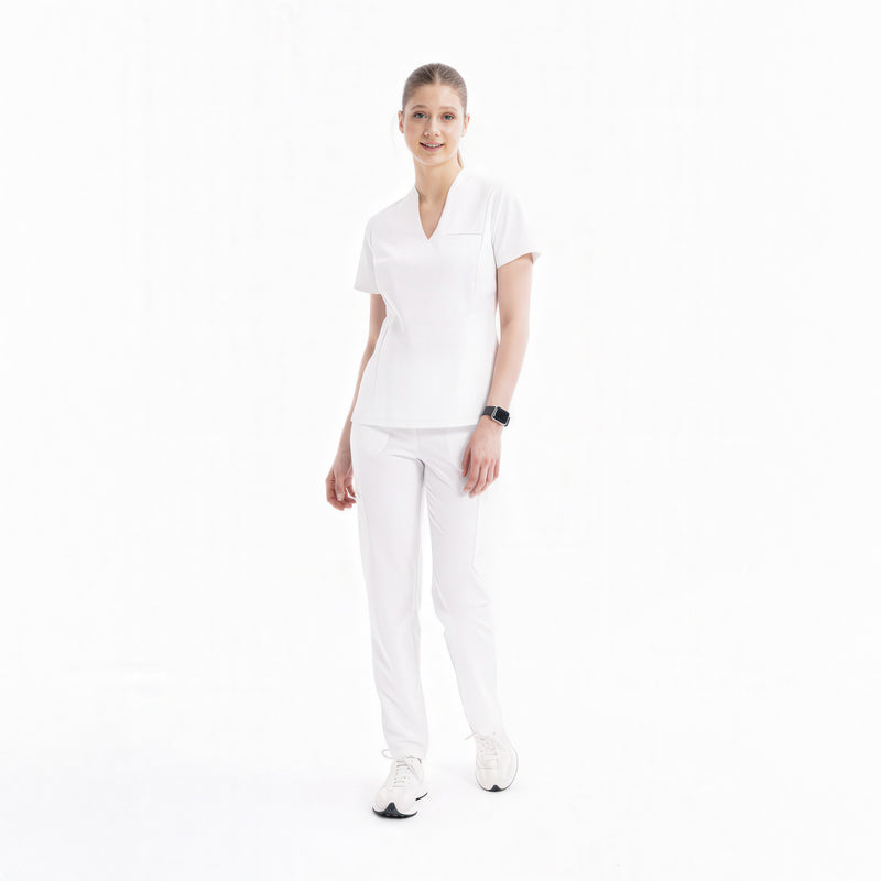 Maya Slim White Scrub Pantolon