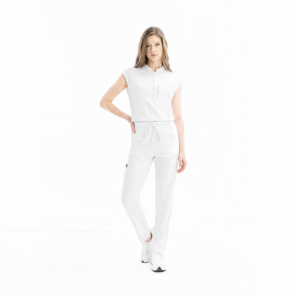 Verve Mandarin Yaka White Scrub Üst