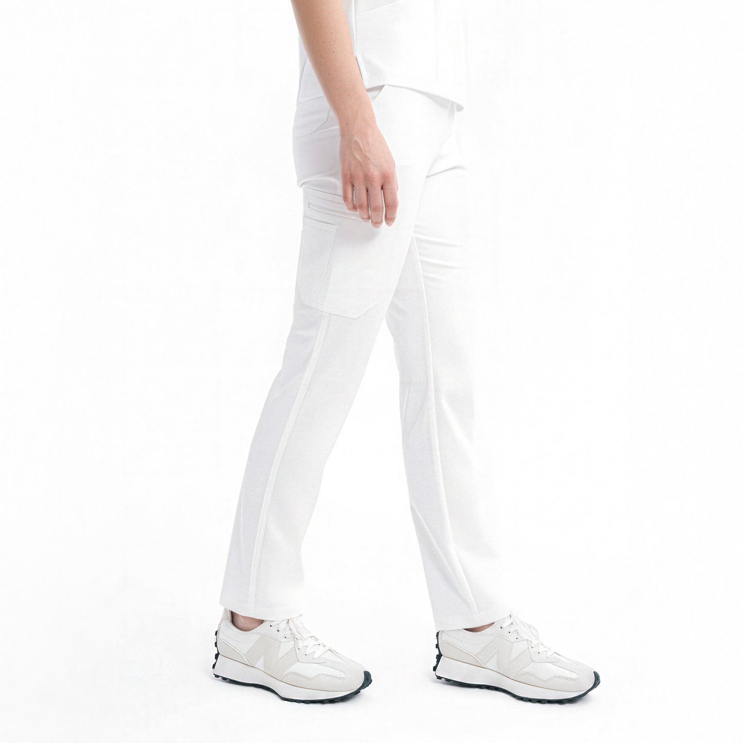 Maya Slim White Scrub Pants