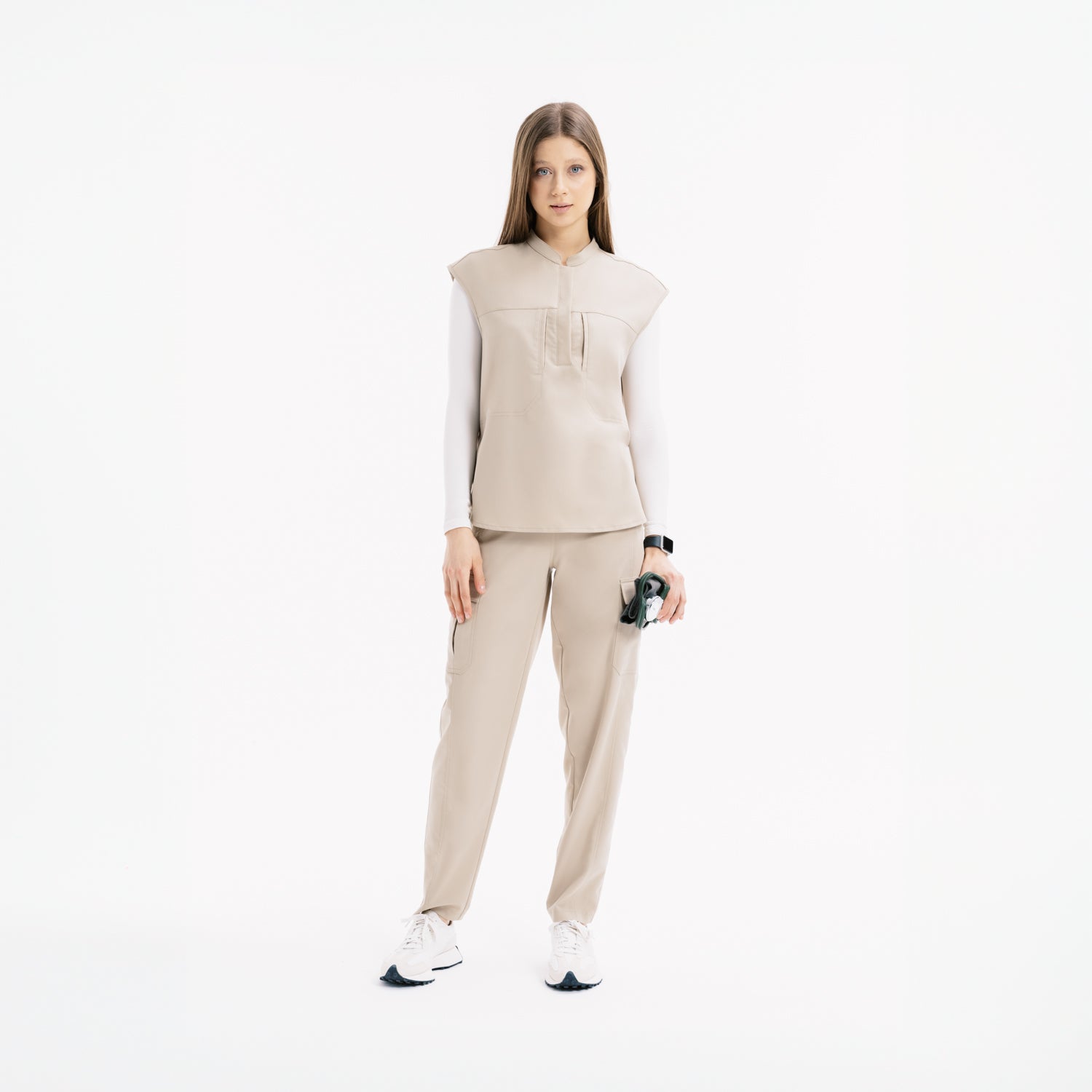 Verve Mandarin Yaka Marl Scrub Üst - Rhow Shop - Medikal Giyim - Doktor Üniforma