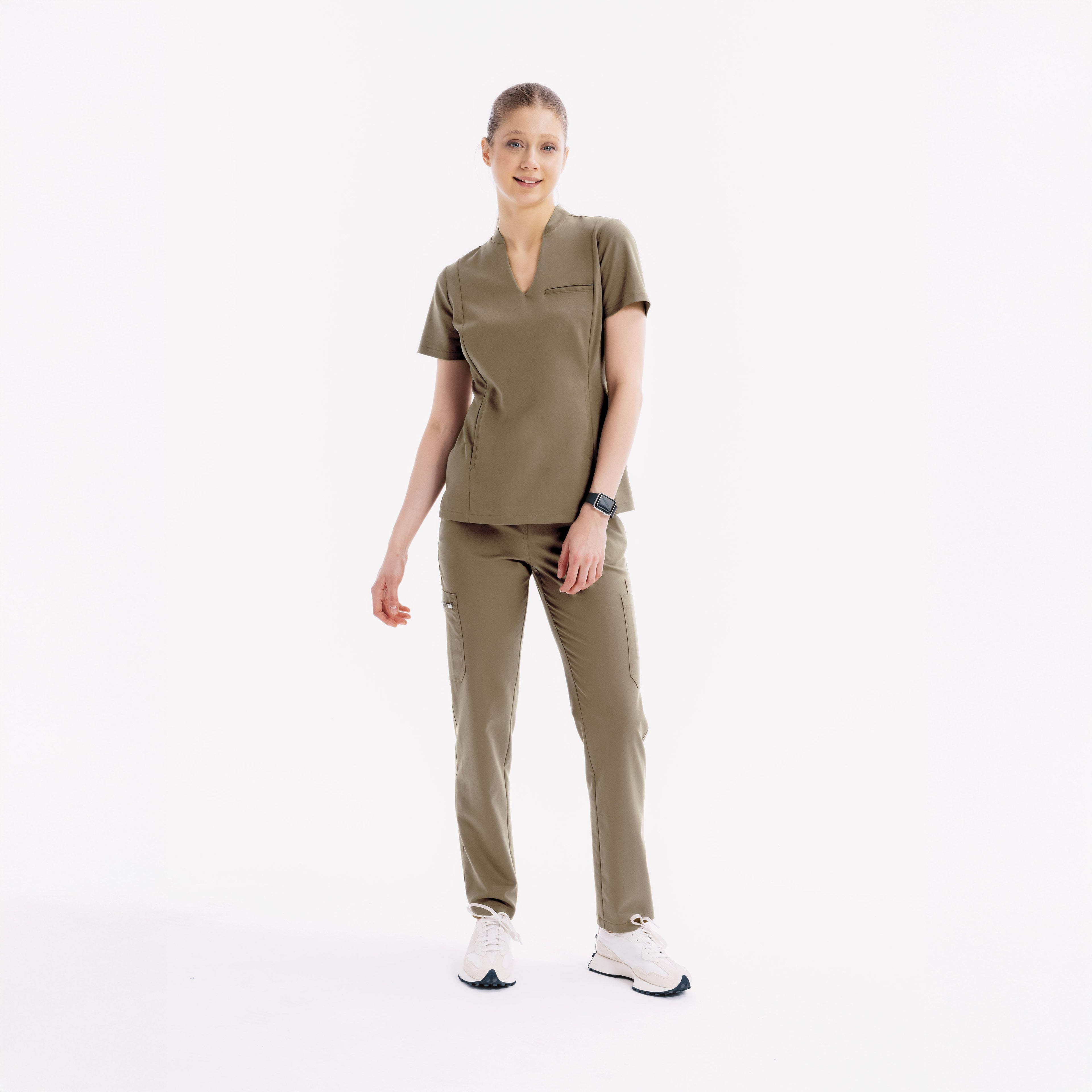 Maya Slim Hunter Green Scrub Pantolon