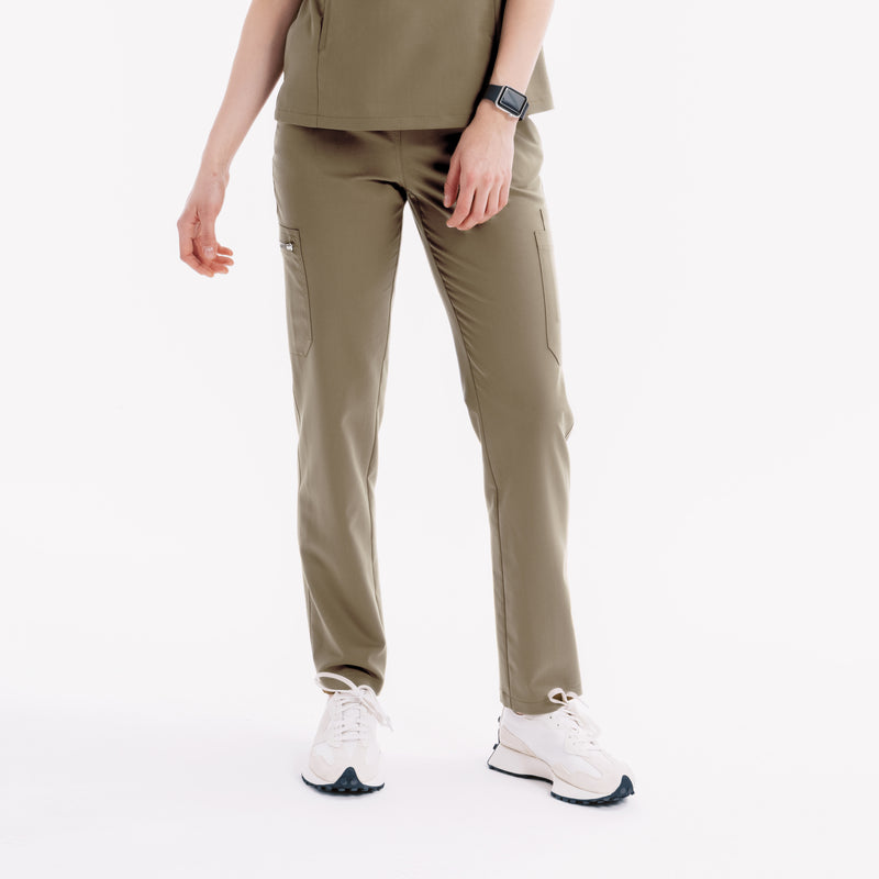 Maya Slim Hunter Green Scrub Pantolon