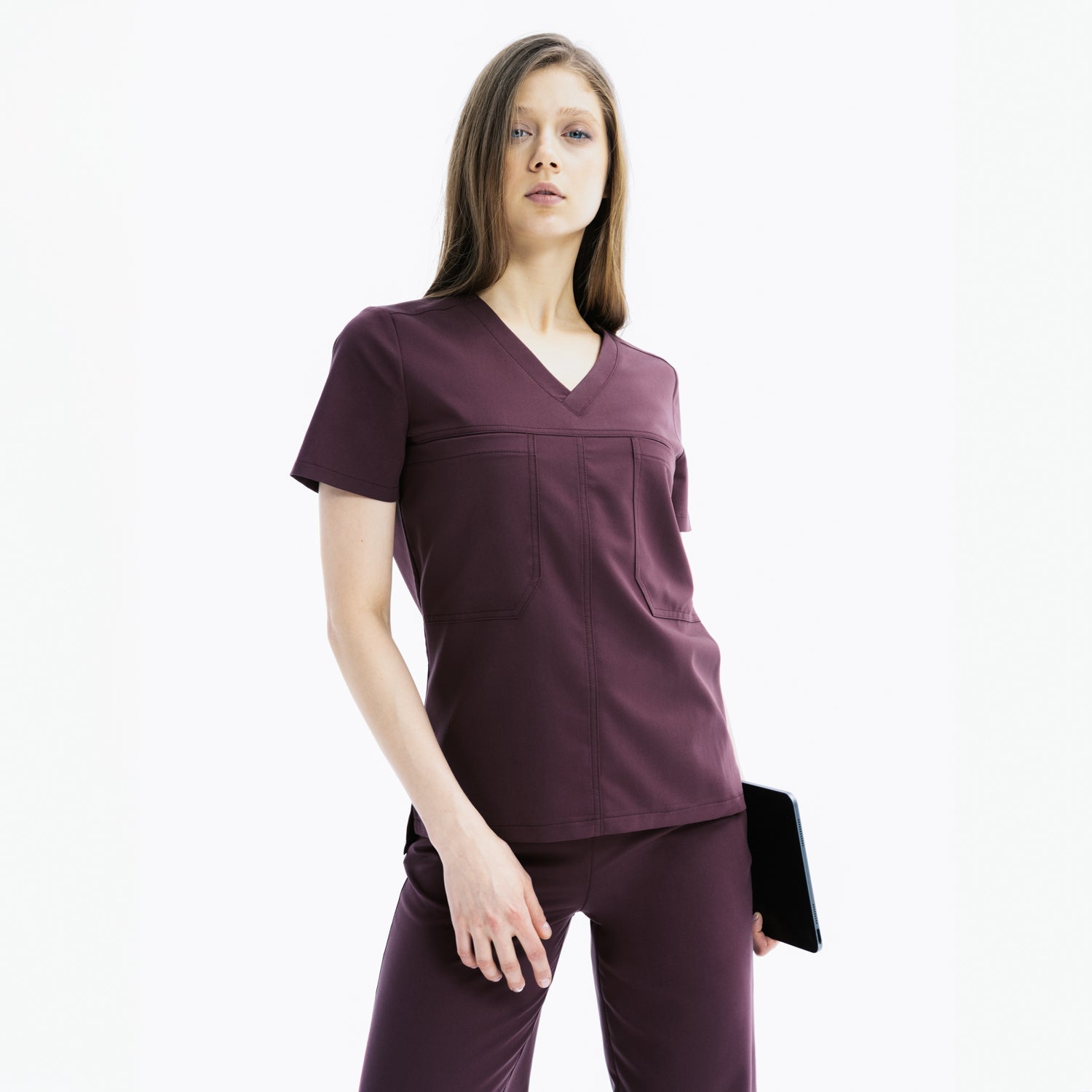 Ezra İki Cepli Chicory Scrub Üst