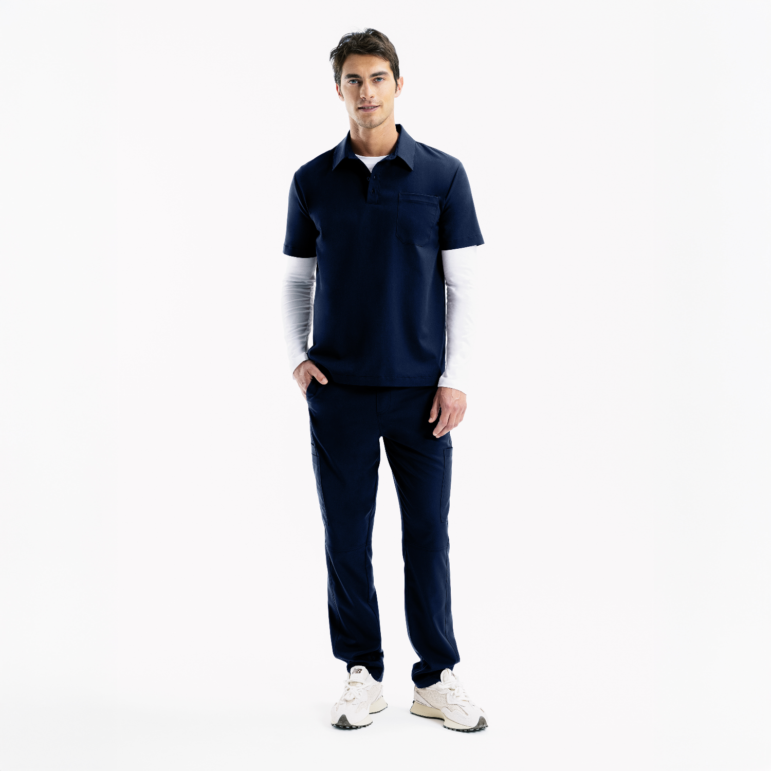 Bowie Kısa Kollu Navy Polo Scrub