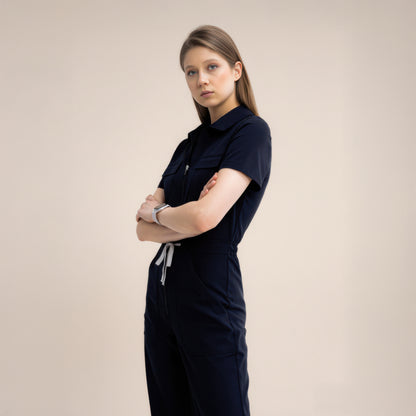 Serene Navy Scrub Overalls