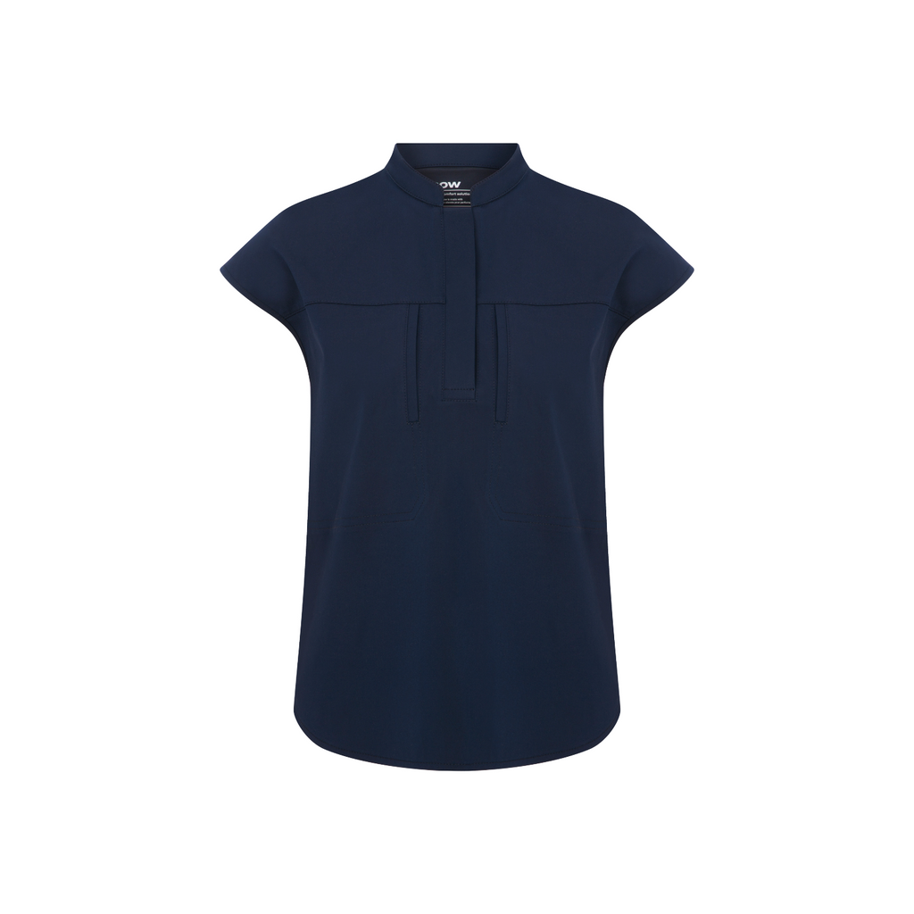 Verve Mandarin Yaka Navy Scrub Üst - Rhow Shop - Medikal Giyim - Doktor Üniforma