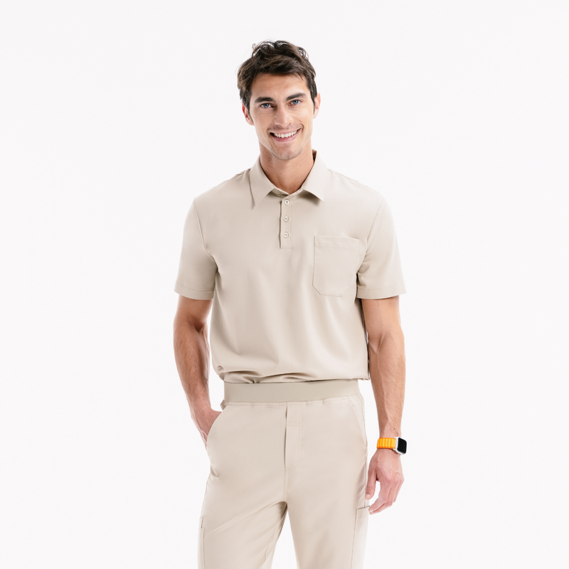 Bowie Kısa Kollu Marl Polo Scrub